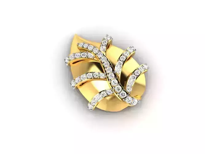Gold Pendant With Diamonds 2 3D print model