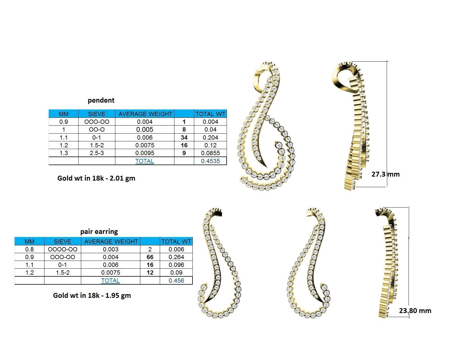 Swirl loop Pendant With Diamonds 3D print model_3