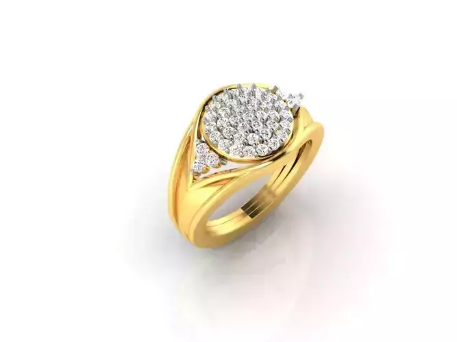 Round Shaped Gold Ring With Diamonds 4