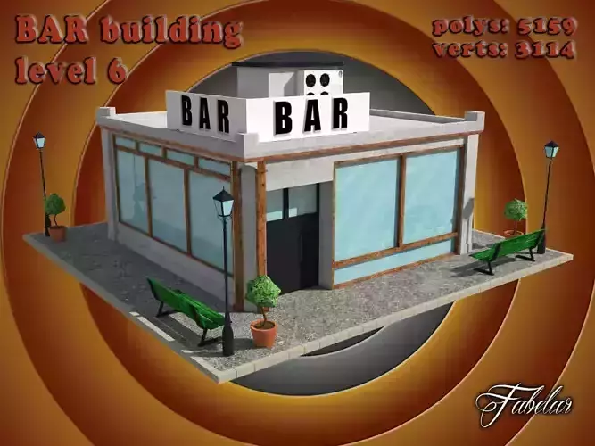 BAR level Low-poly 3D model