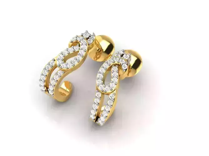 Gold Earrings With Diamonds 12