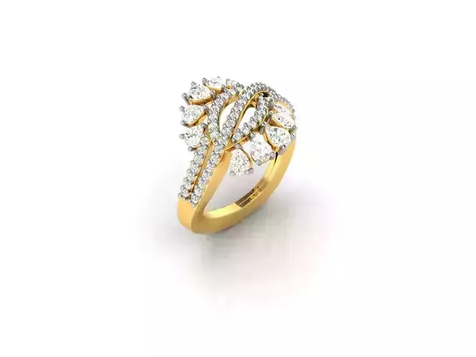 Swirl Gold Ring With Diamonds 4