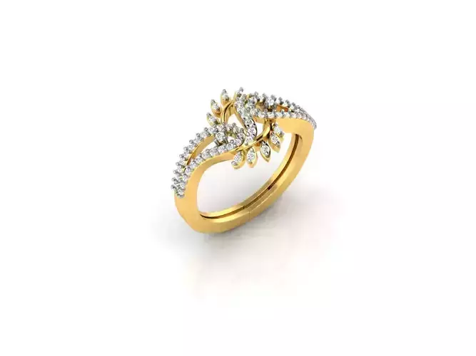 Swirl Gold Ring With Diamonds 5