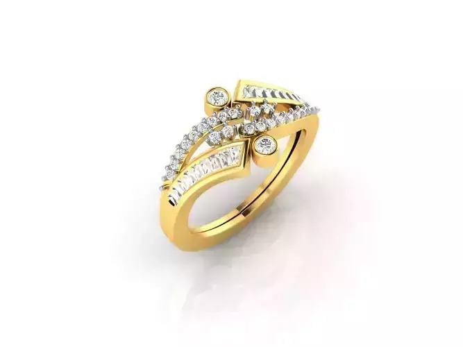 Spiral Gold Ring With Diamonds 7