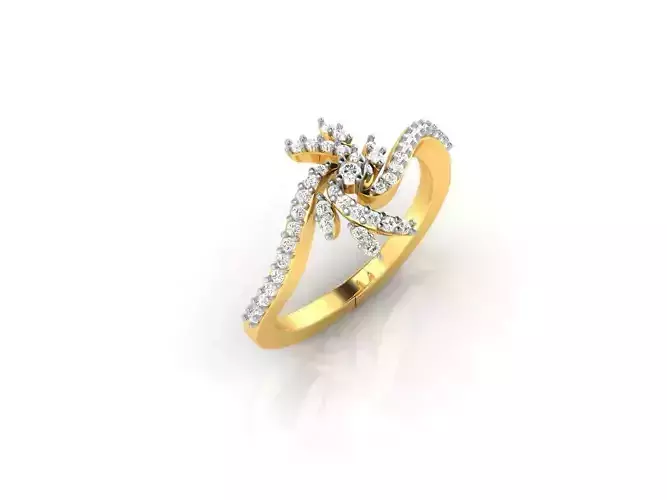 Spiral Gold Ring With Diamonds 8
