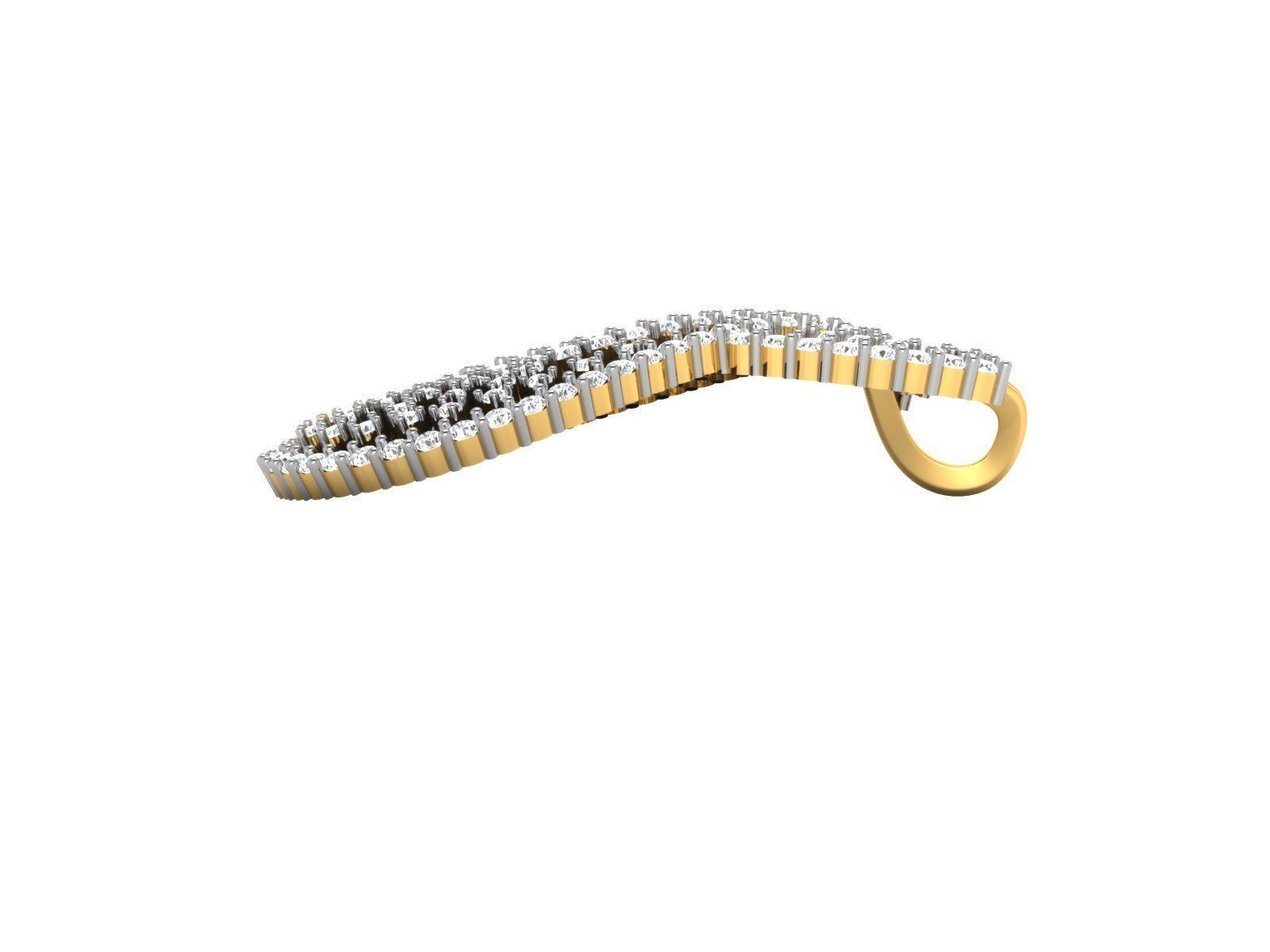 Drop Shape Pendant With Diamonds 2 3D print model_1