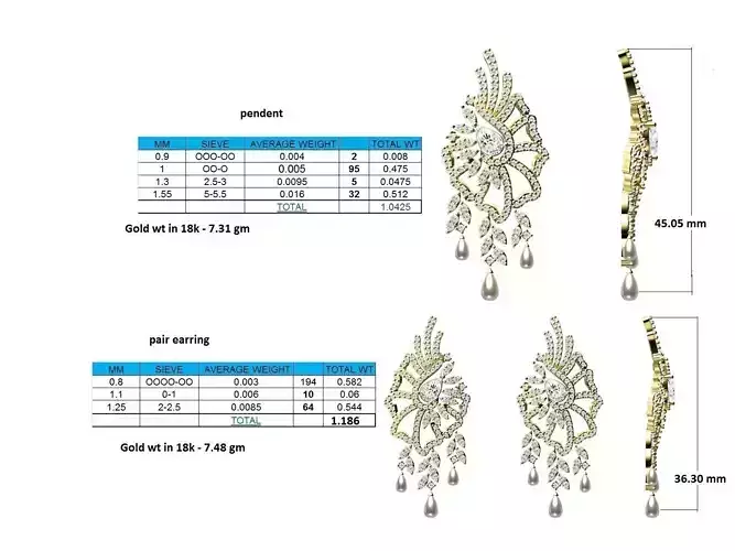 Floral Design Pendant With Emerald