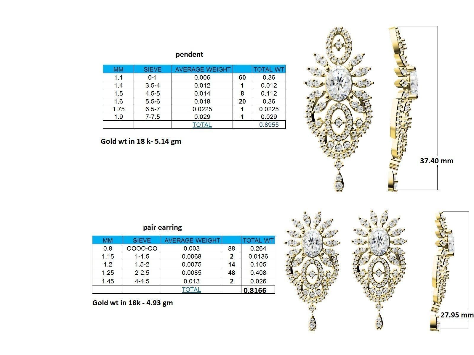 Gold Pendant With Emerald 3D print model_3