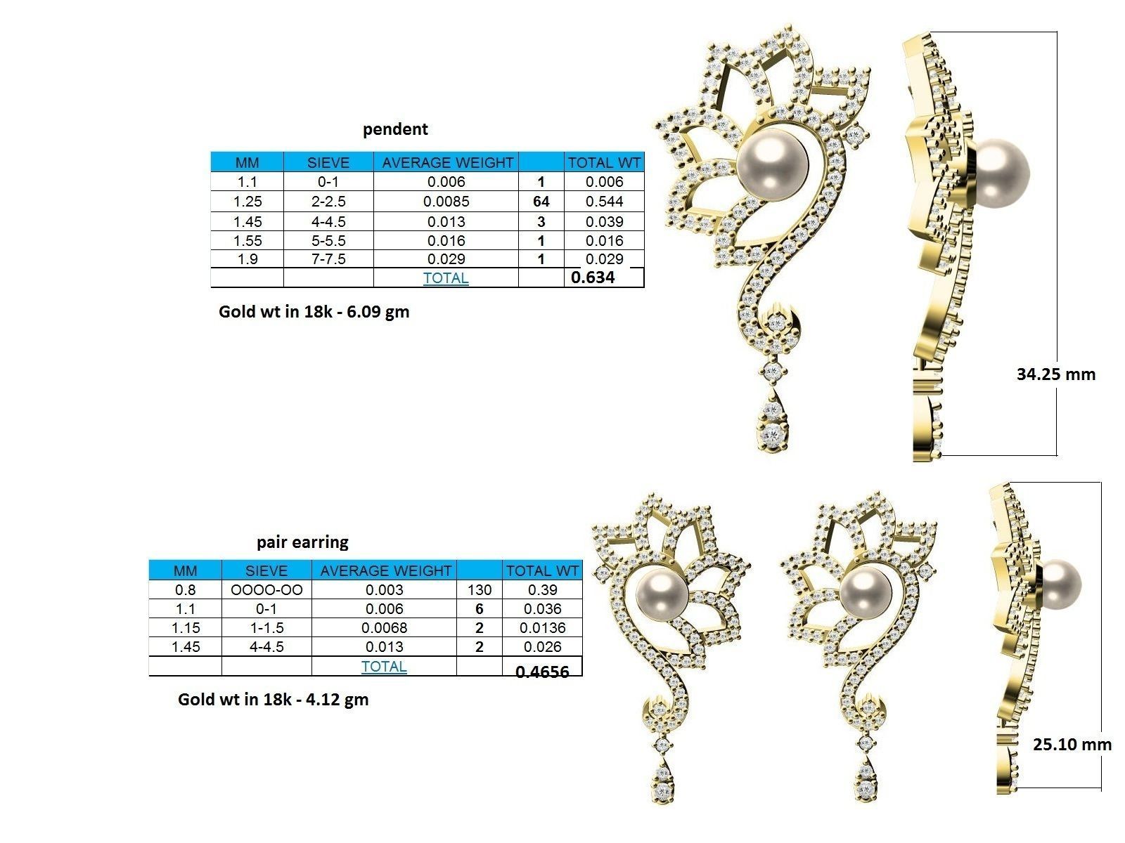 Gold Pendant With Gemstone 3D print model_3