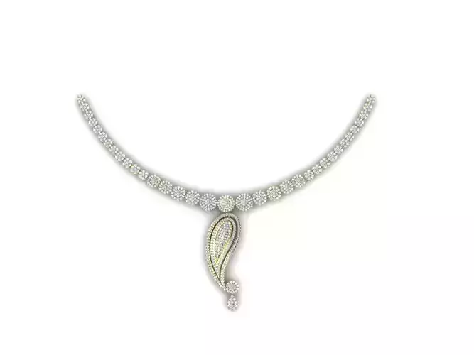 Mango Shaped Necklace With Diamonds 1