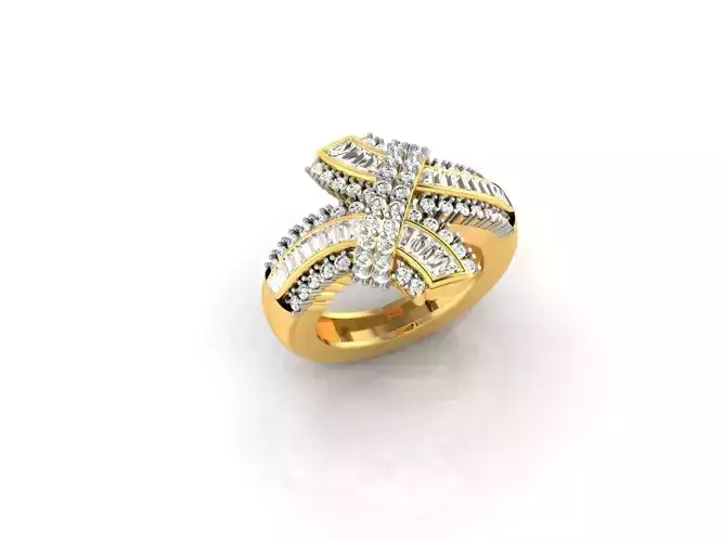 Spiral Gold Ring With Diamonds 9