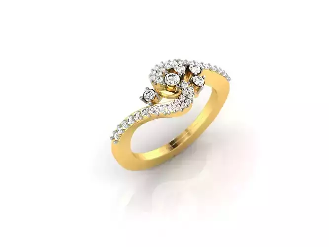 Swirl Gold Ring With Diamonds 8