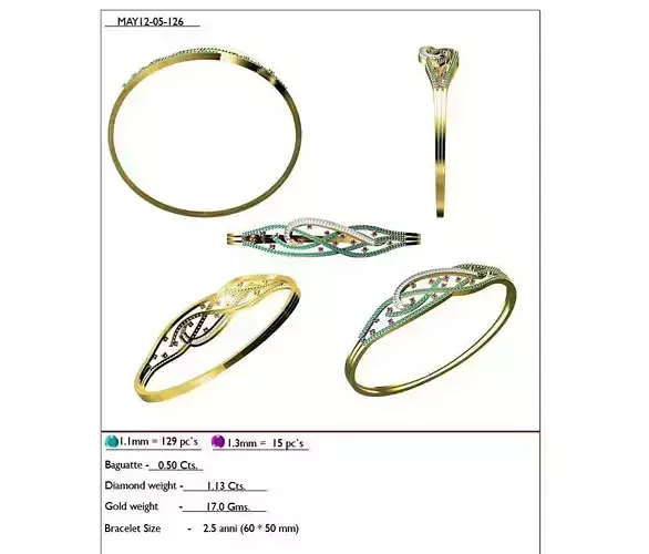 Swirl Loop Ring With Gemstones