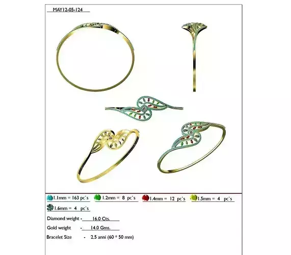 Swirled Ring With Multicolor Gemstones 1