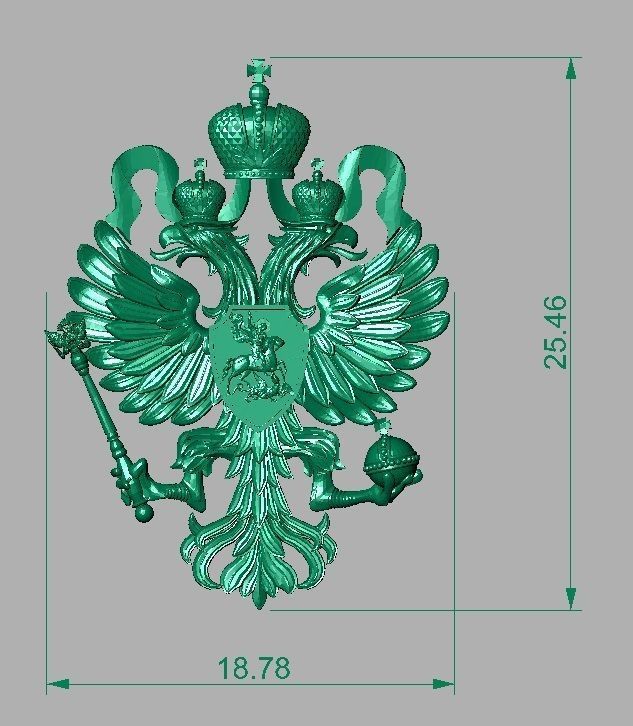 coat of arms of the Russian Empire of the 19th Century 3D print model_5