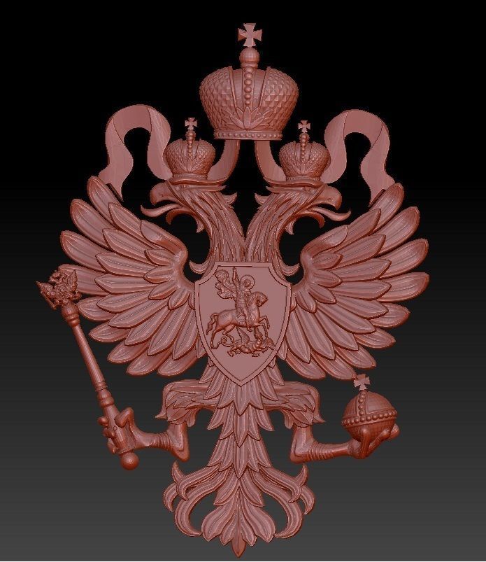 coat of arms of the Russian Empire of the 19th Century 3D print model_2