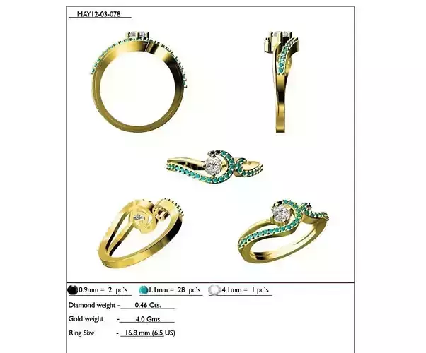 Swirl Loop Gold Ring With Emeralds