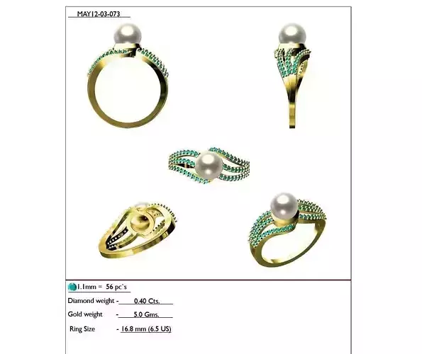 Swirled Gold Ring With Pearl