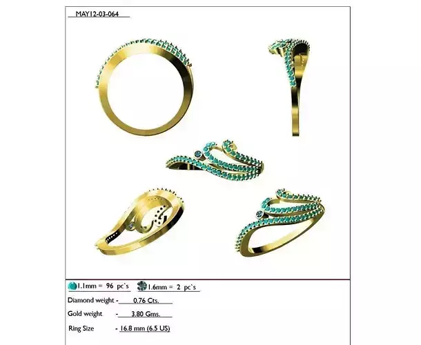 Swirl Gold Ring With Gemstones