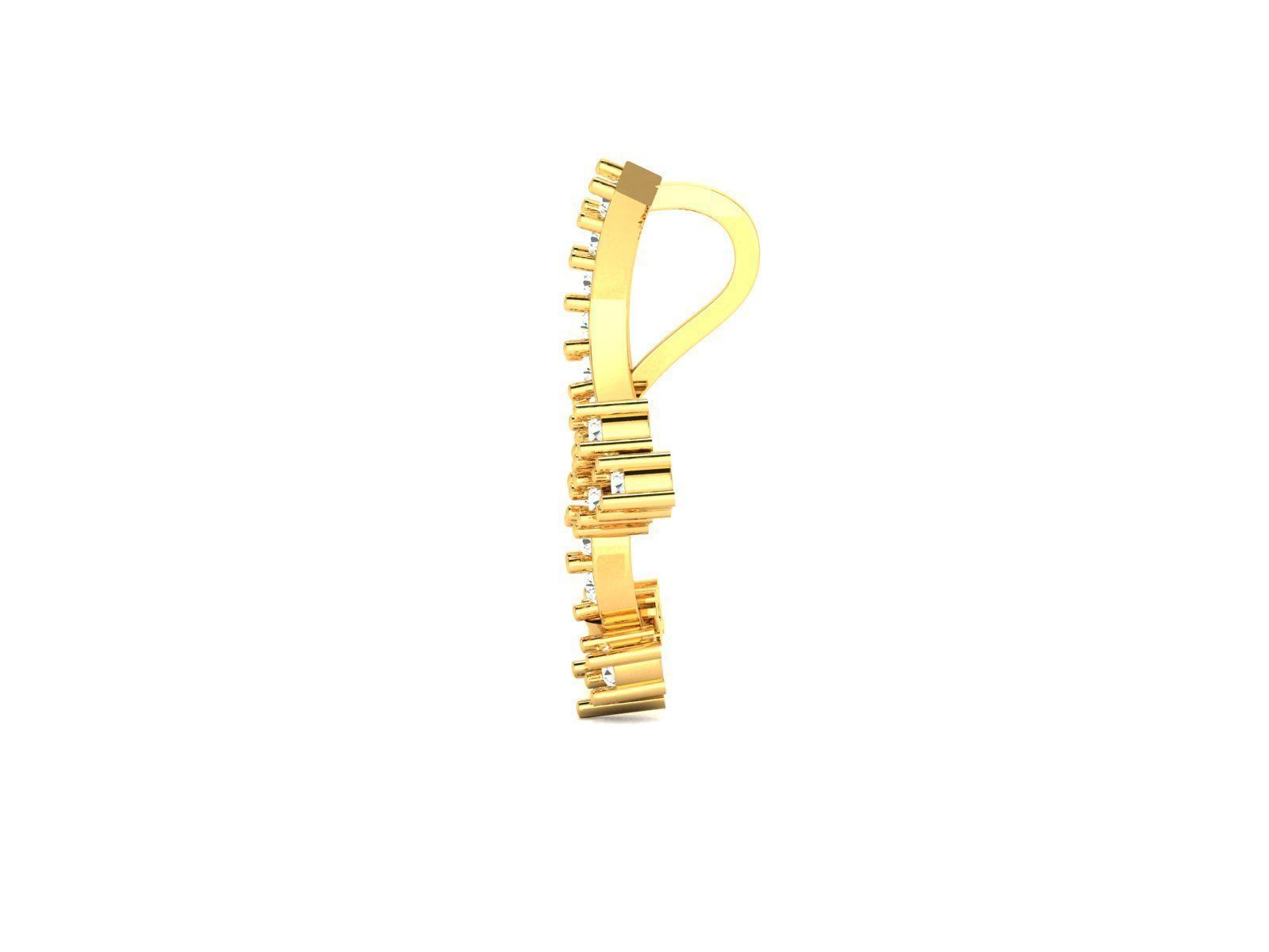 Gold Pendant With Diamonds 6 3D print model_2