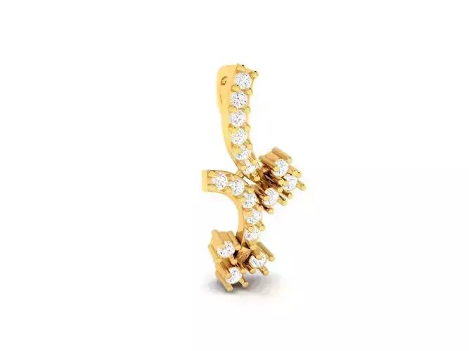 Gold Pendant With Diamonds 6 3D print model