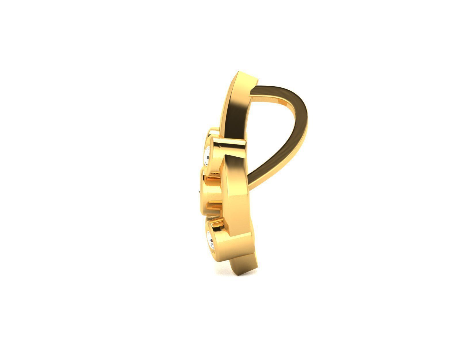 Drop Shaped Gold Pendant With Diamonds 3D print model_2