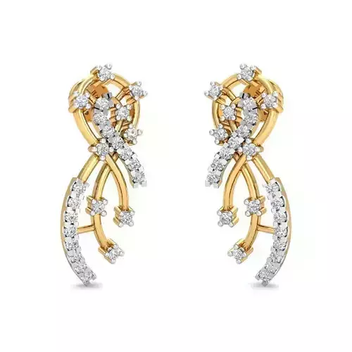 Swirl Loop Pendant and Earrings With Diamonds