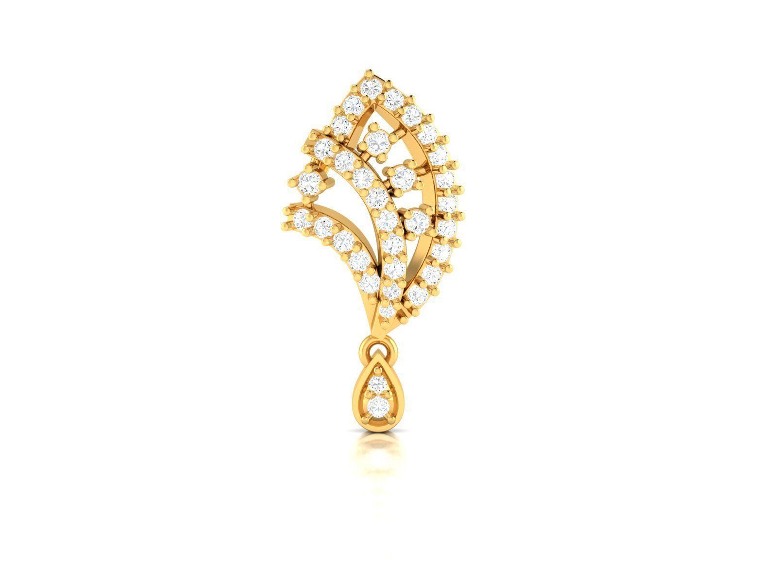 Gold Pendant With Diamonds 7 3D print model_1