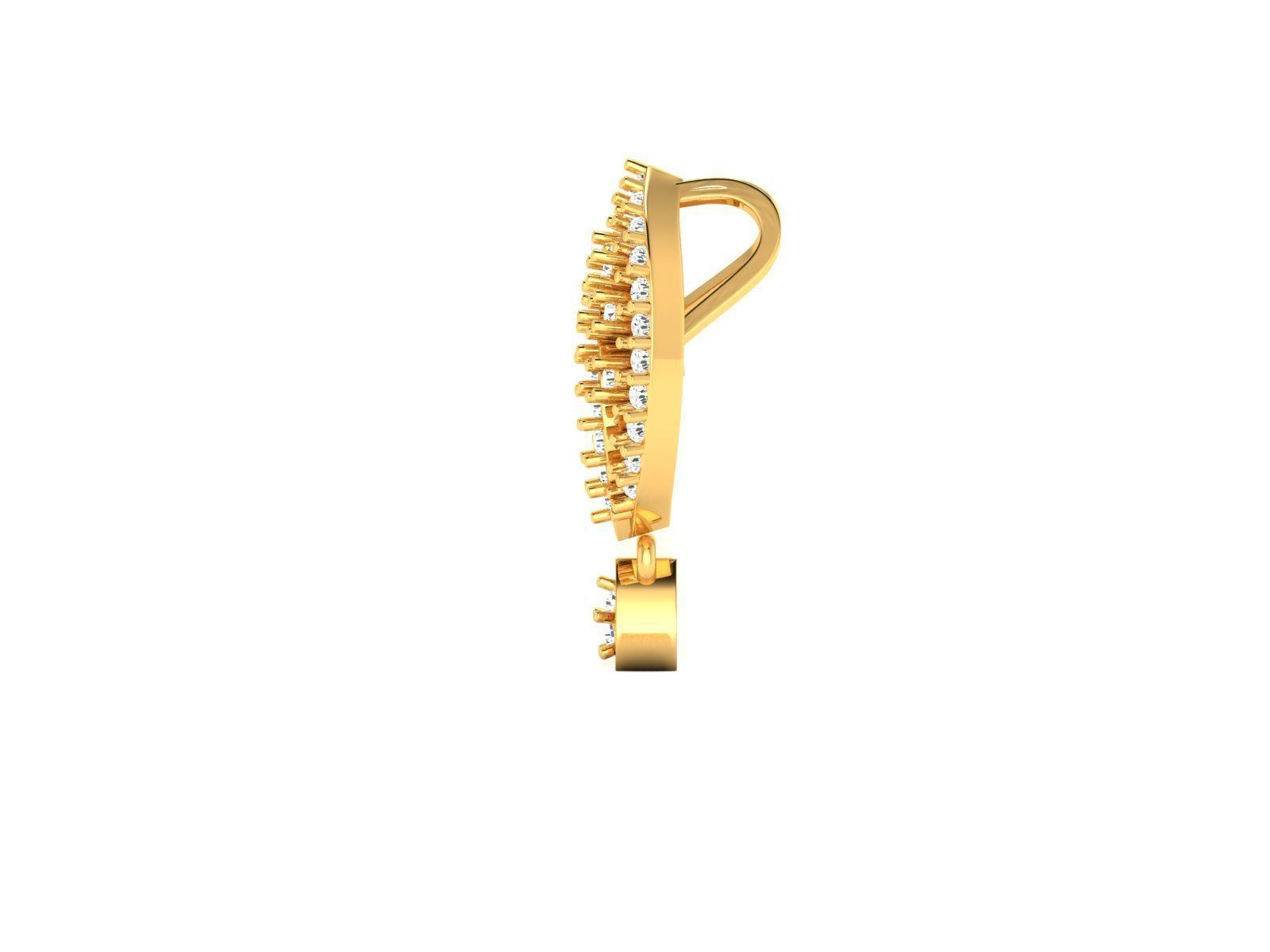 Gold Pendant With Diamonds 7 3D print model_2