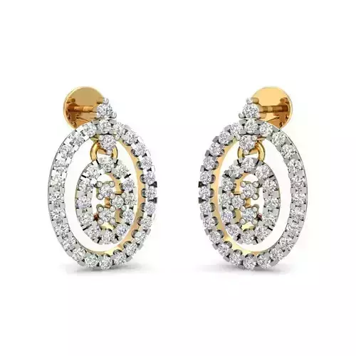 Oval Gold Pendant and Earrings With Diamonds 2