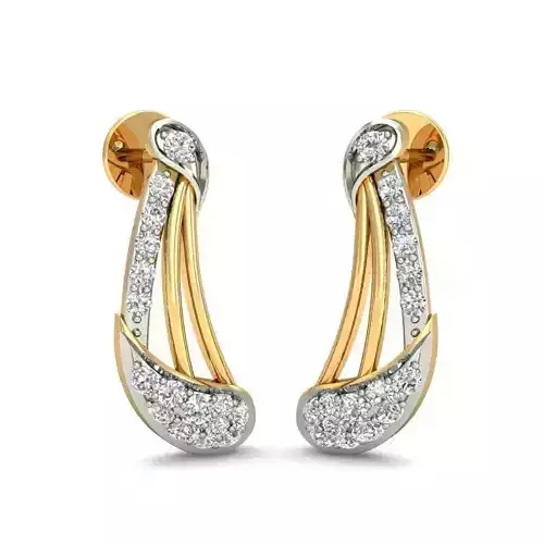 Gold Pendant and Earrings With Diamonds