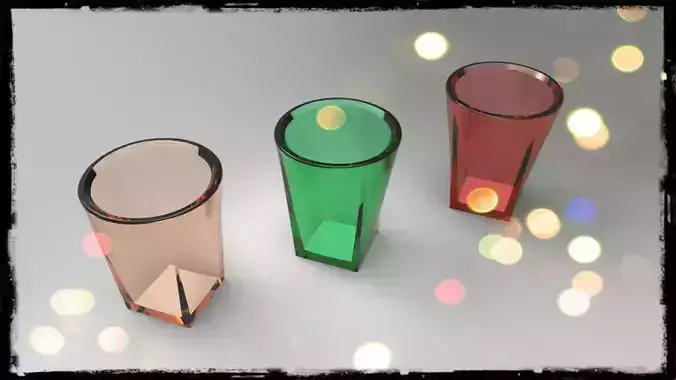 Twisted Colourful Glass Free 3D model