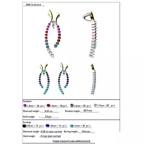 Pendant and Earrings With Gemstones 2