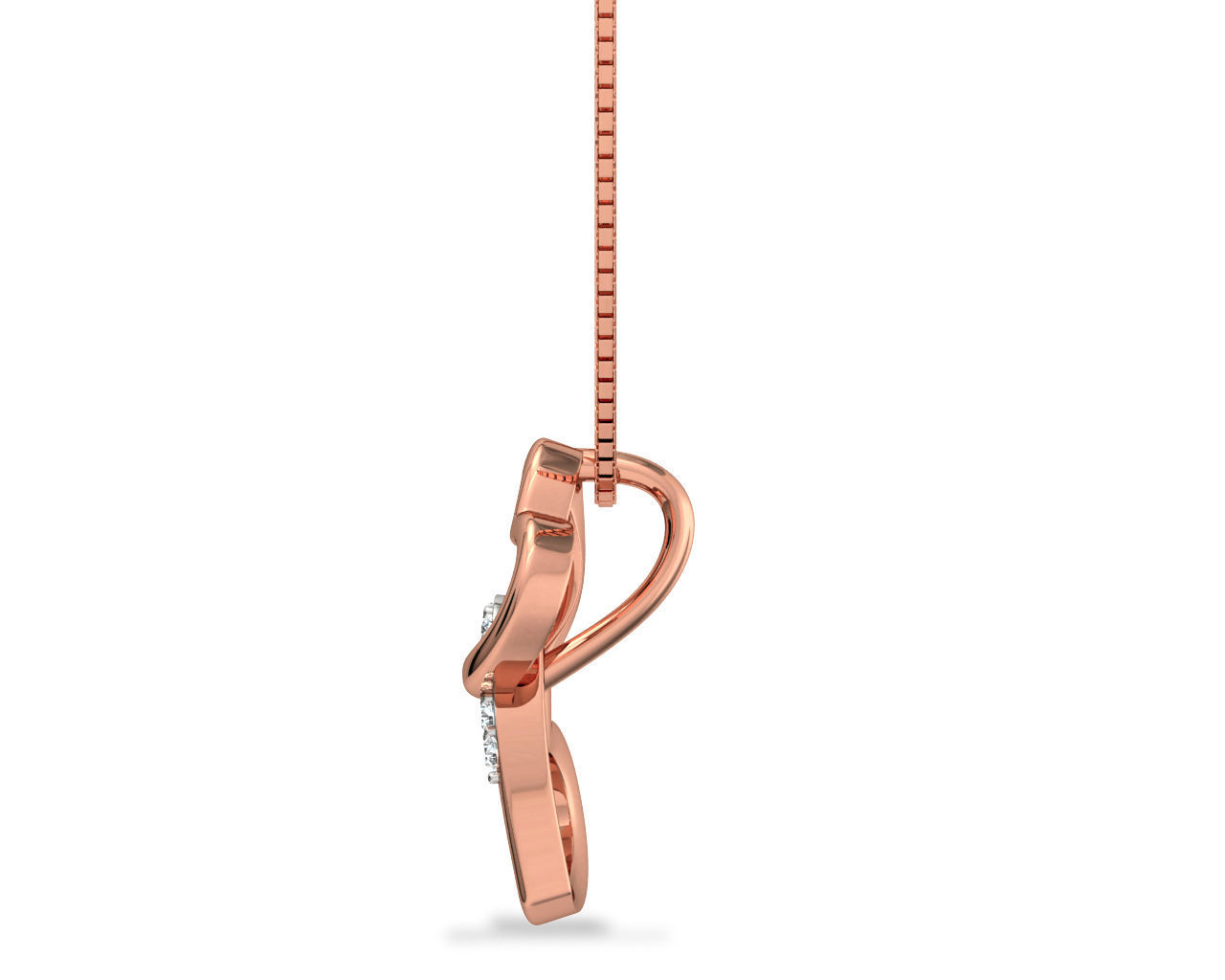 Heart Shaped Rose Gold Pendant With Diamonds 3 3D print model_10