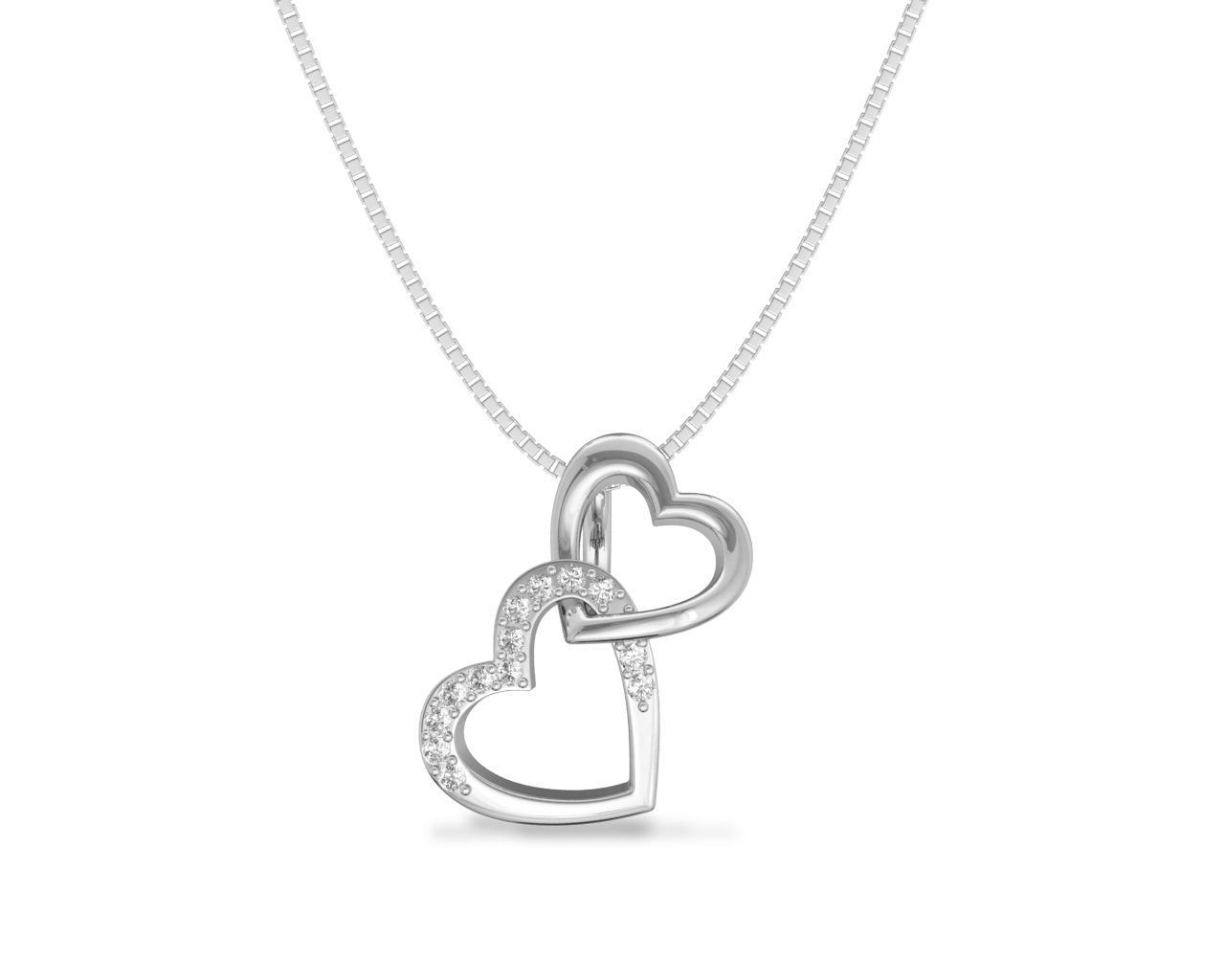 Heart Shaped Rose Gold Pendant With Diamonds 3 3D print model_6