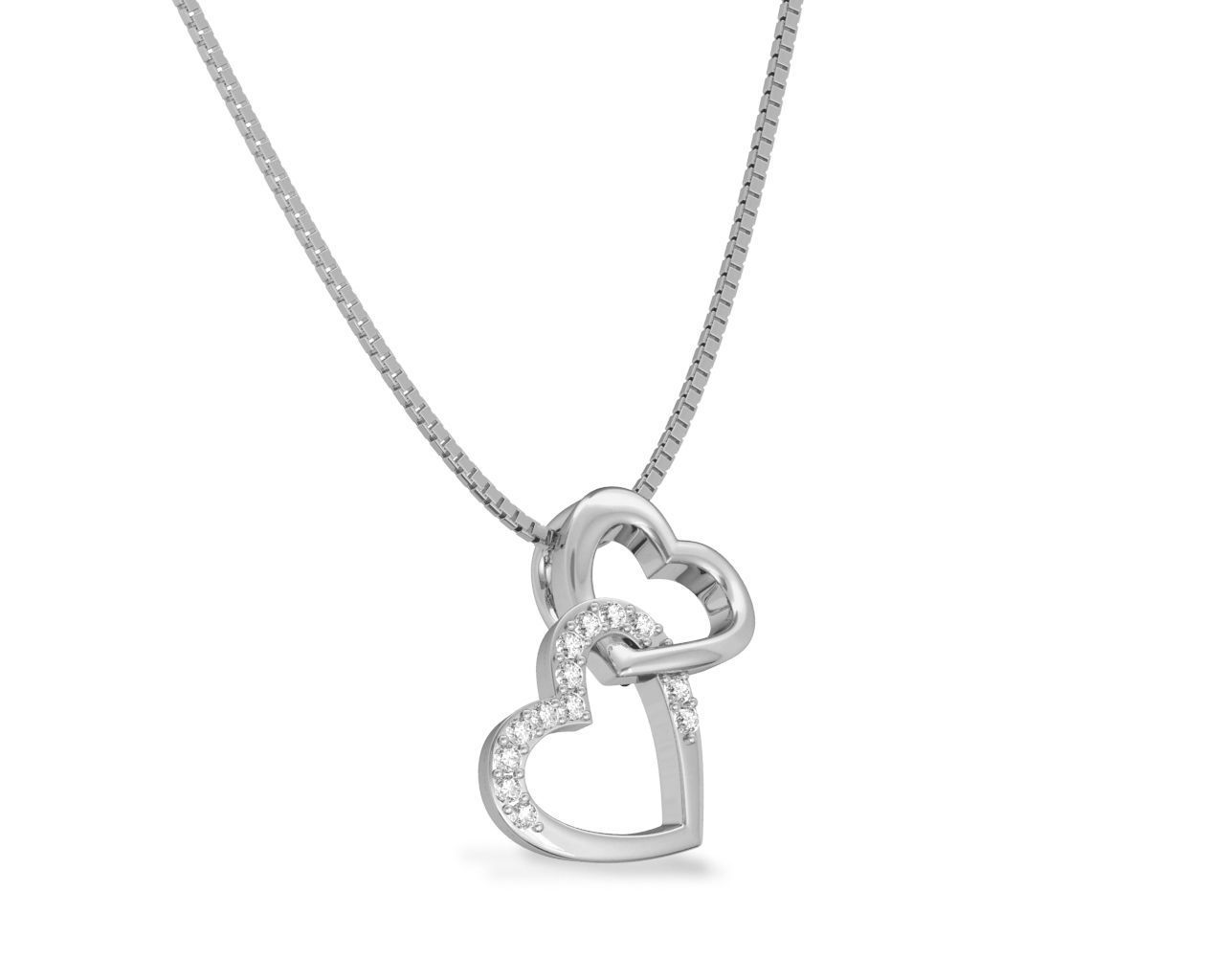 Heart Shaped Rose Gold Pendant With Diamonds 3 3D print model_1