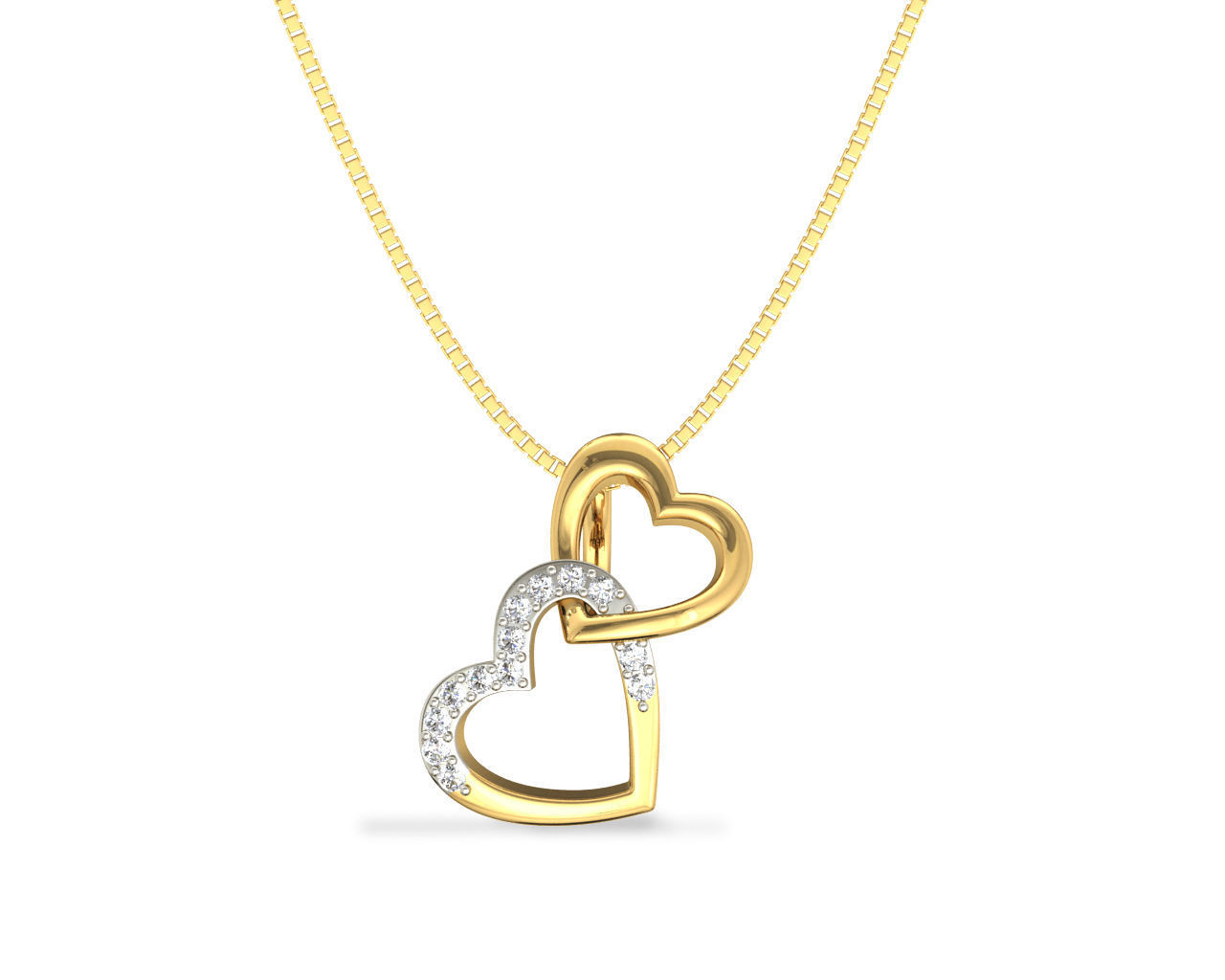 Heart Shaped Rose Gold Pendant With Diamonds 3 3D print model_8