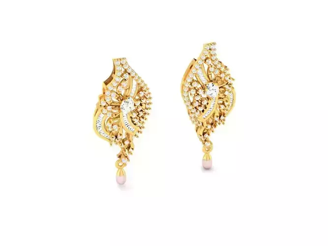 Gold Drop Earrings With Diamonds 10