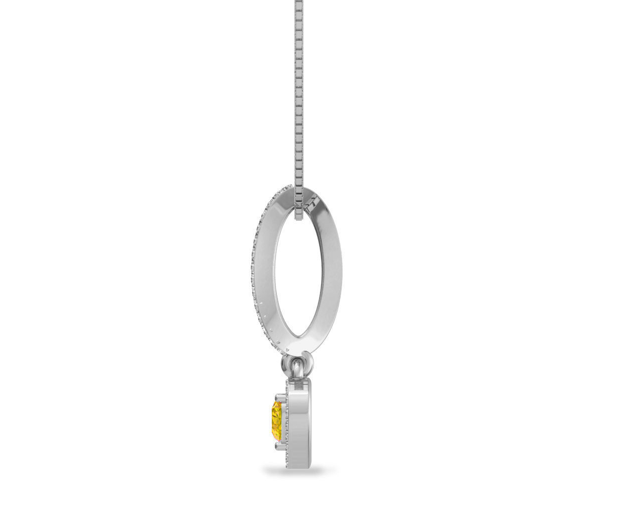 Heart Shaped Rose Gold Pendant With Gem 3D print model_4