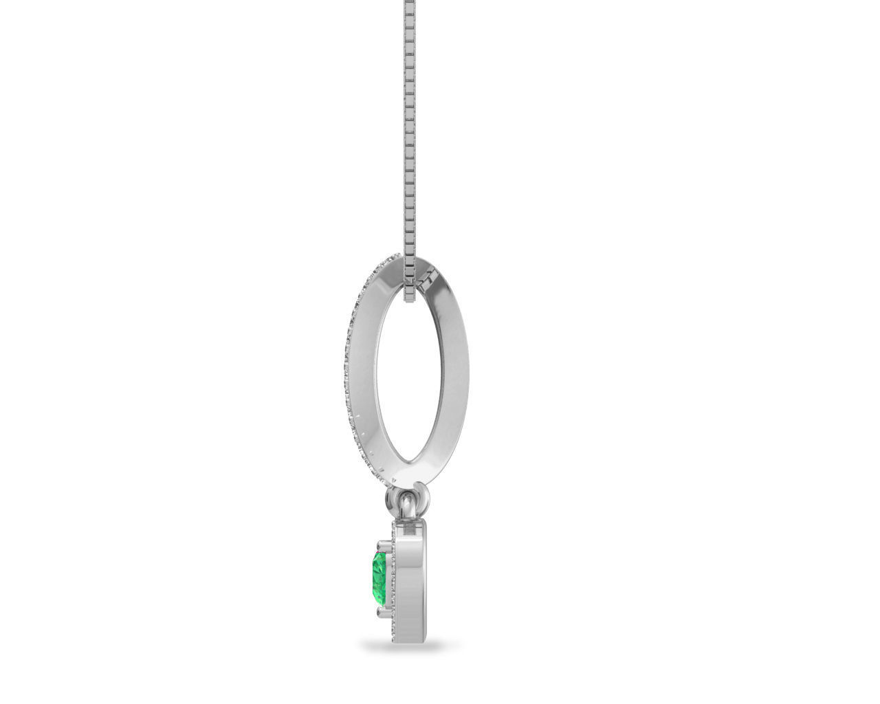 Heart Shaped Rose Gold Pendant With Emerald 3D print model_4