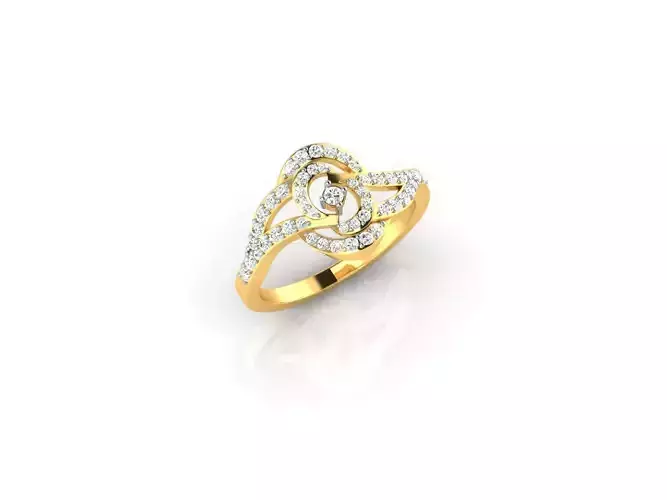 Swirl Gold Ring With Diamonds 9