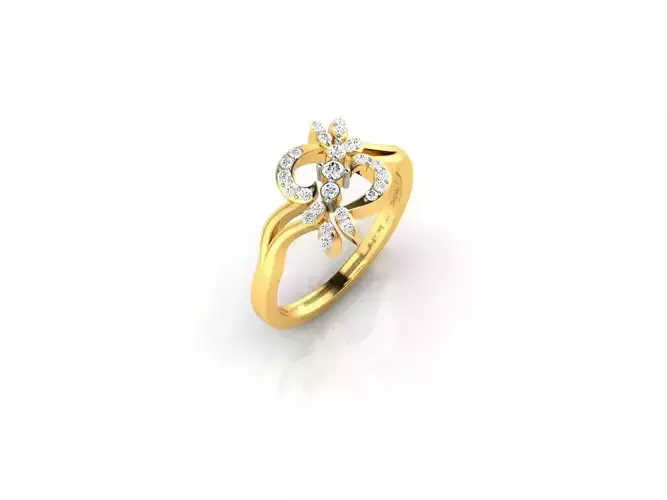 Swirl Gold Engagement Ring With Diamonds 1