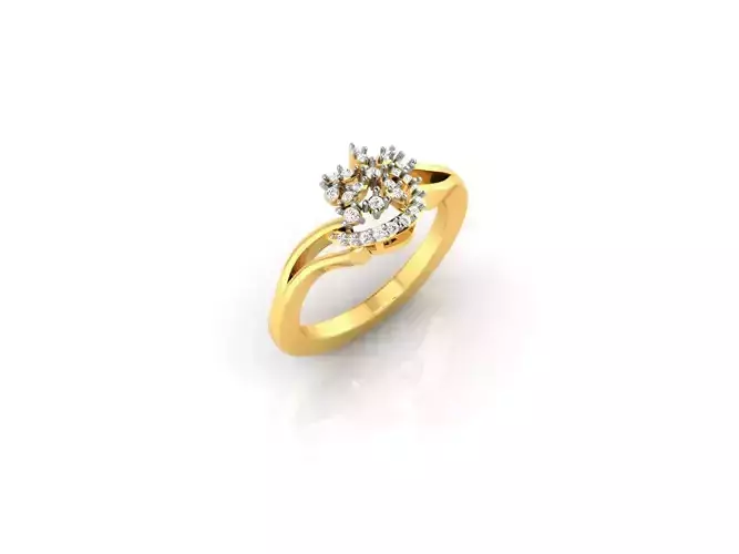 Swirl Gold Engagement Ring With Diamonds 3