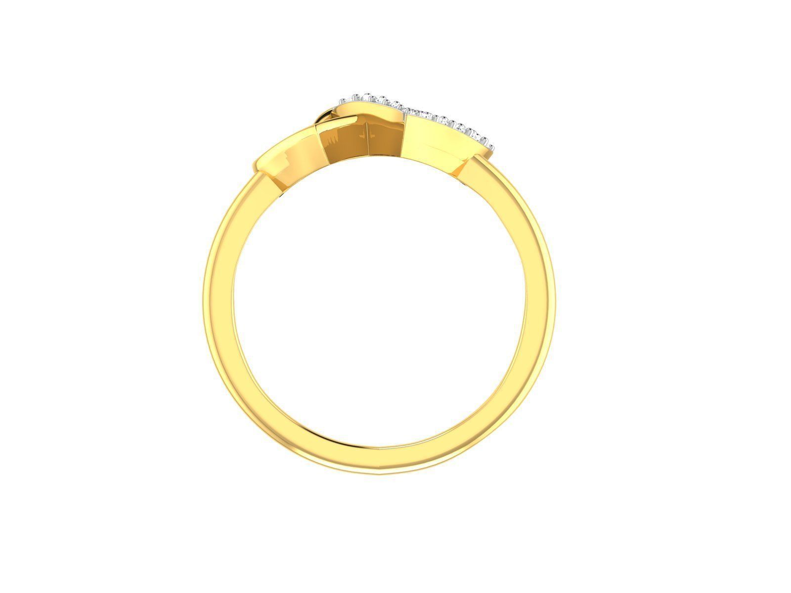 Heart Shape Gold Ring With Diamonds 3 3D print model_1