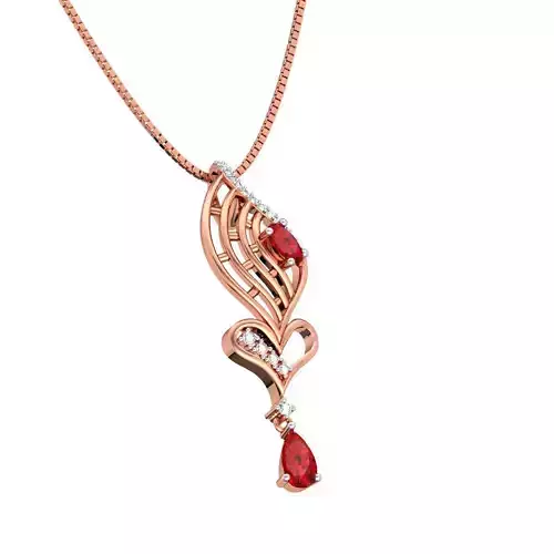 Heart Shaped Rose Gold Pendant With Ruby 4