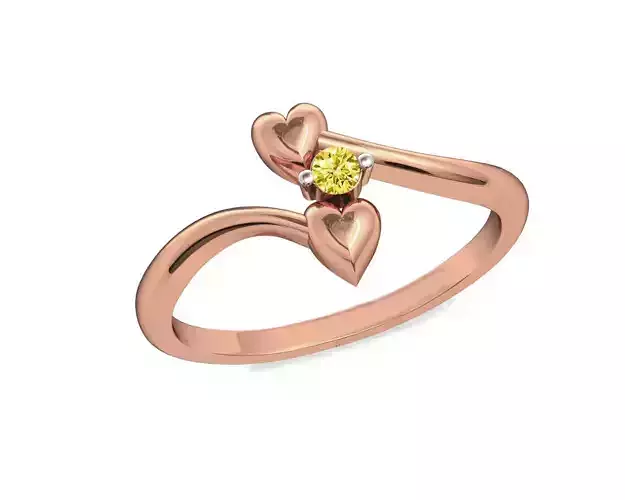 Spiral Rose Gold Heart Design Ring
