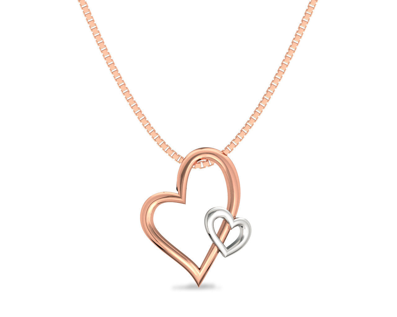 Heart Shaped Rose Gold Pendant 3D print model_6