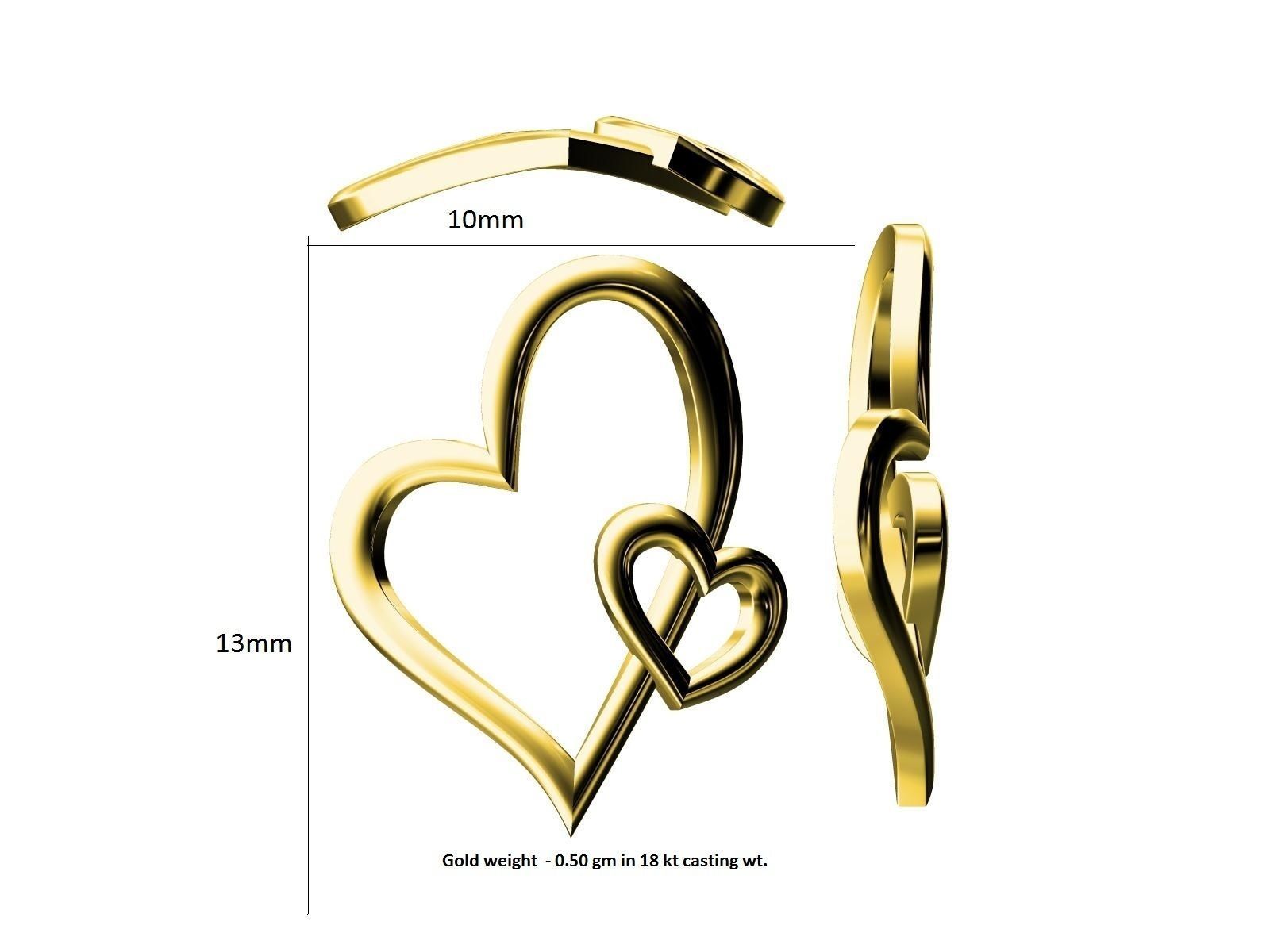 Heart Shaped Rose Gold Pendant 3D print model_9