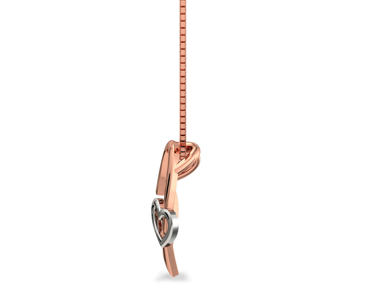 Heart Shaped Rose Gold Pendant 3D print model_3