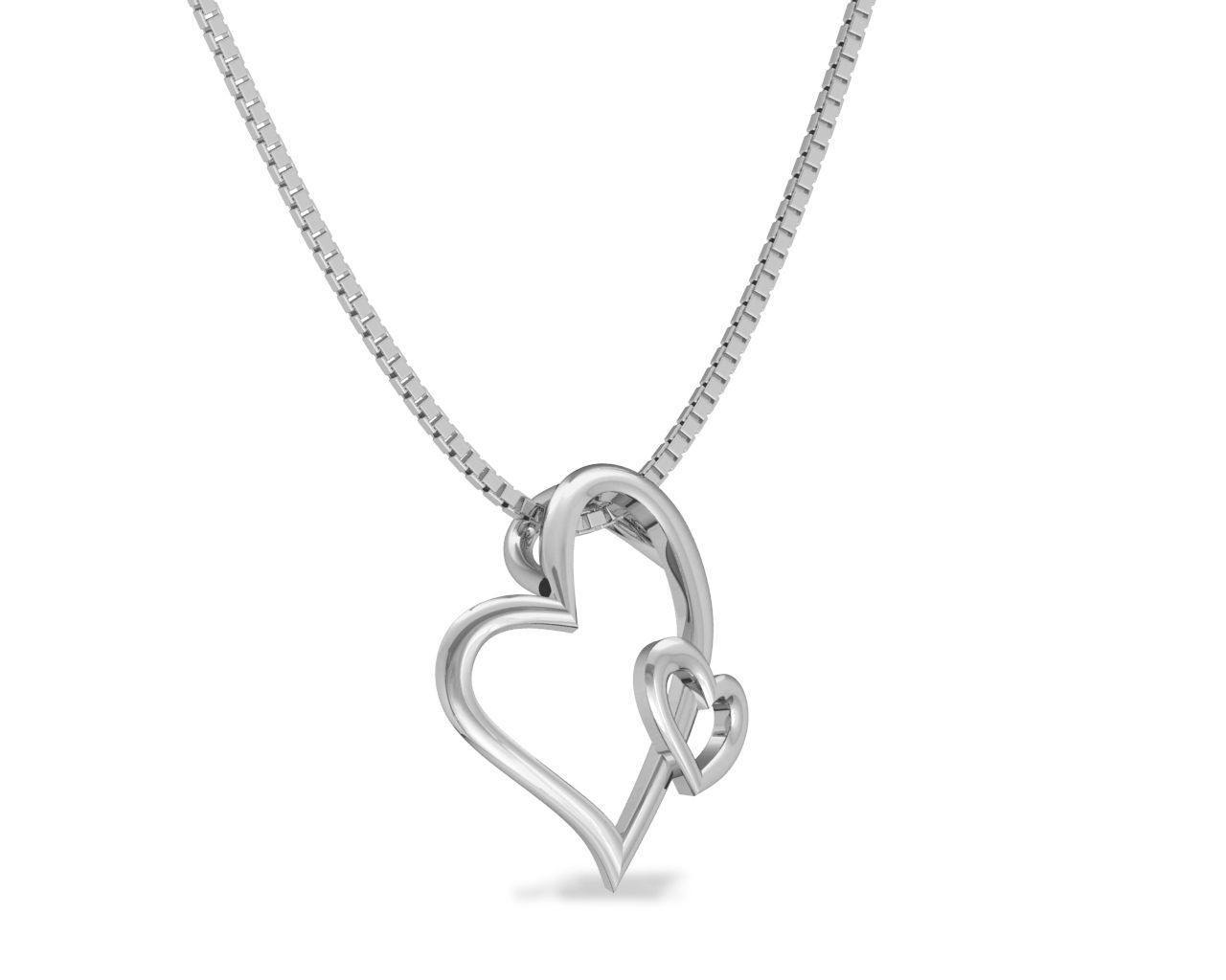 Heart Shaped Rose Gold Pendant 3D print model_1